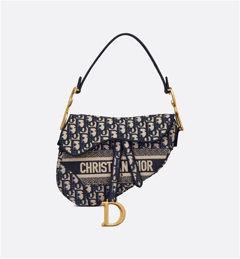 blue dior saddle bag embroidery.